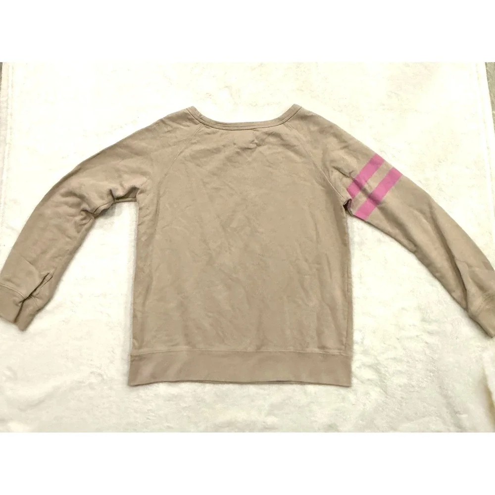 Peek Kids C'EST LA VIE Graphic‎ Sweatshirt Tan Pink Girls XL 10 Raglan Sleeve
